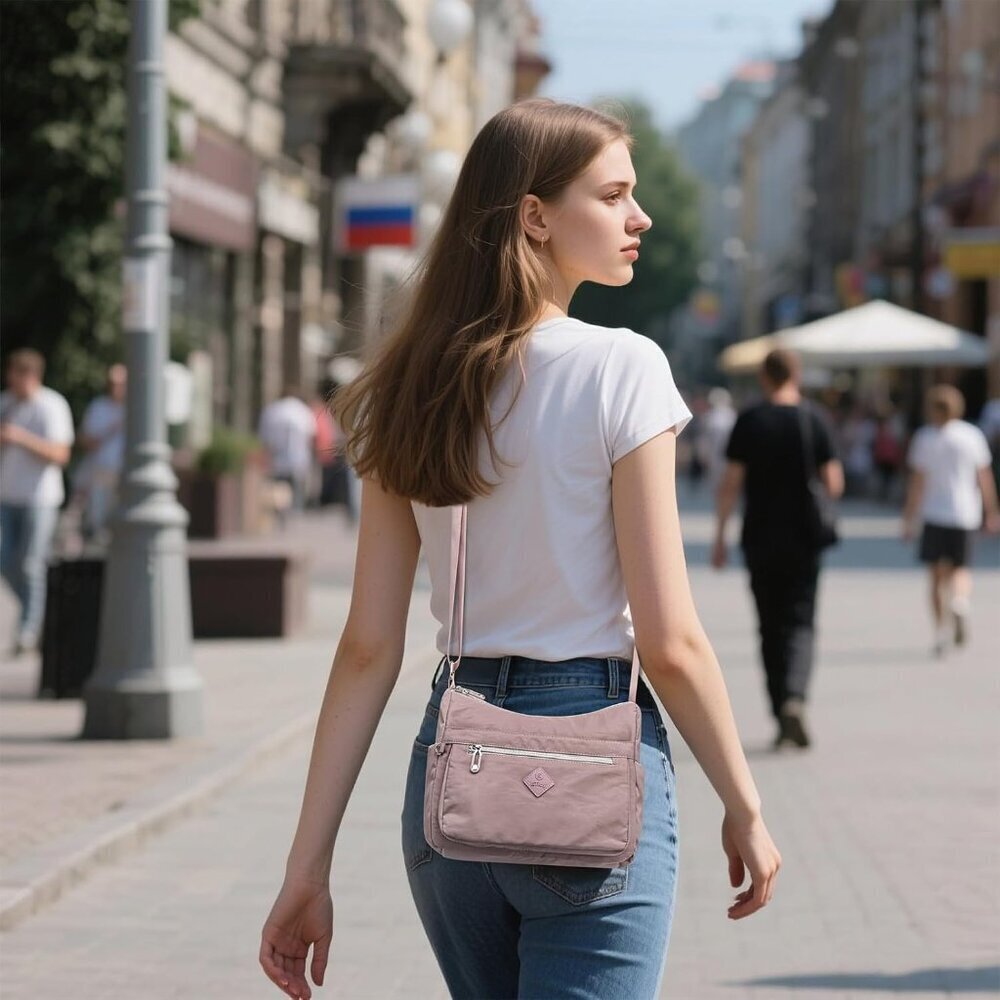 Waterproof Polyester Crossbody Bag Women Lightweight Casual Shoulder Purse - Picture 6 of 6